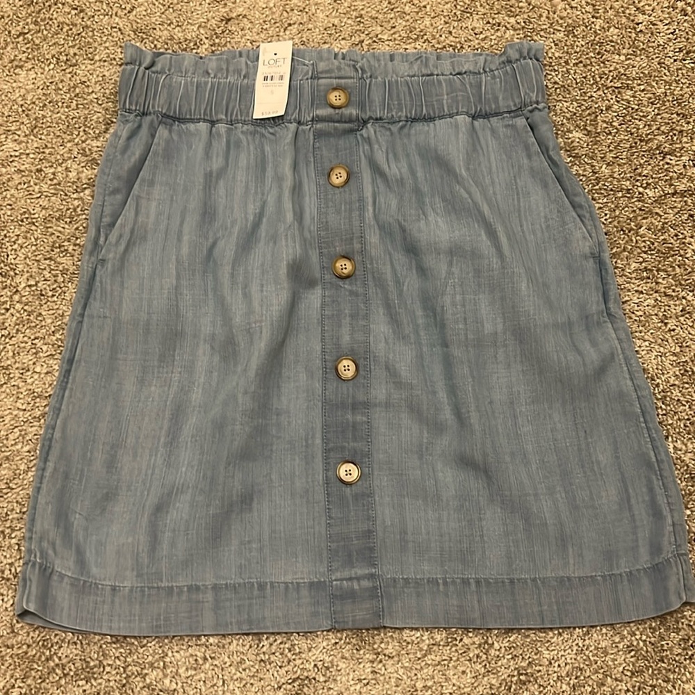 NWT LOFT Chambray Skirt Small
